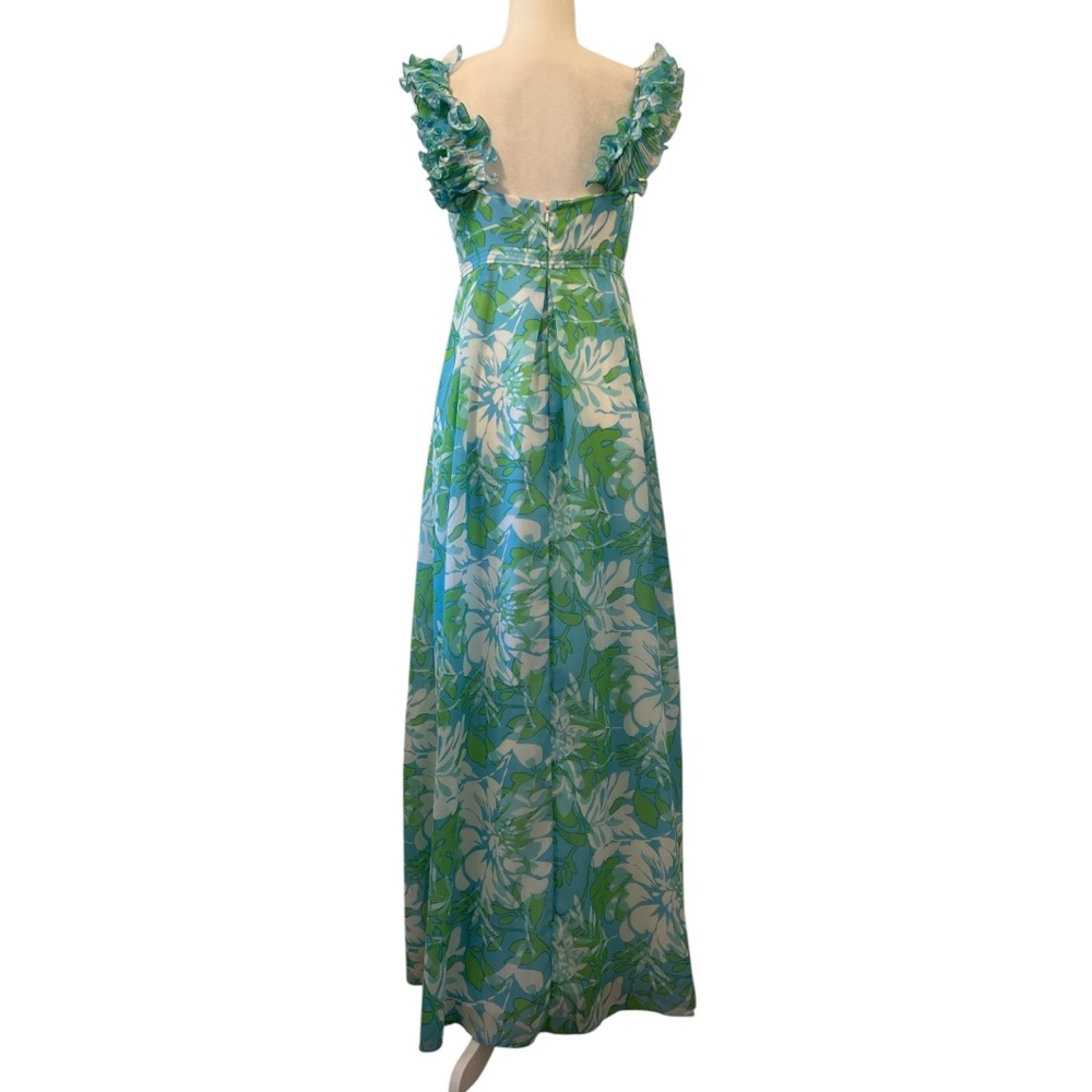 EUC Lilly Pulitzer Chiffon Maxi Ruffle Empire Waist Size 6 - Picture 12 of 16